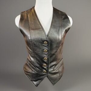 Vintage privilege size medium, brown, leather fitted vest (runs small)